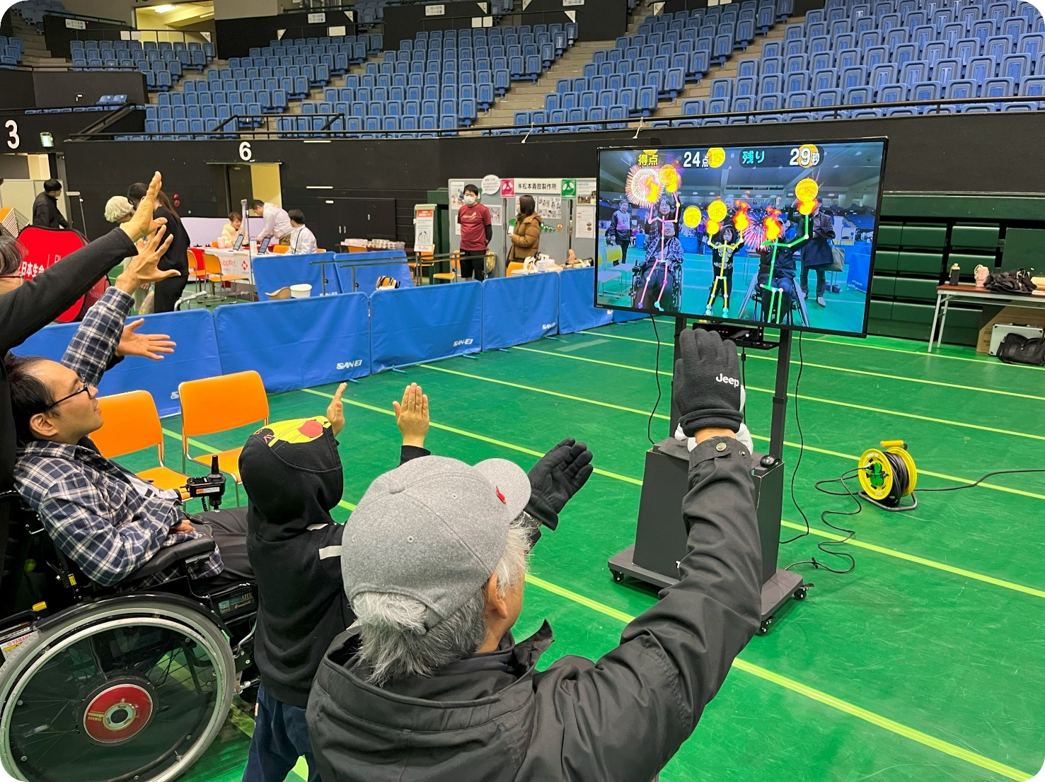 非接触・非装着型モーショントレーニングツール「TANO」の体験ブースの画像